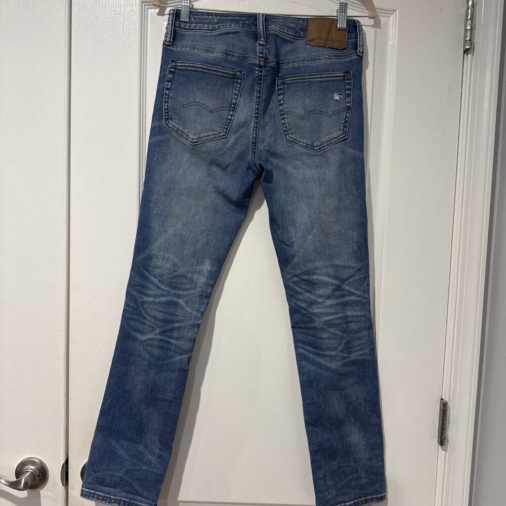 American Eagle Airflex 360 Patched Athletic Skinny Fit Jeans Size 30 X 30 Mens - Picture 4 of 12